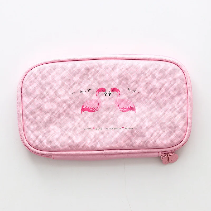 Мохамм Фламинго большой емкости Пенал-сумочка для карандашей стационарный Органайзер школьные принадлежности розовый белый - Цвет: C