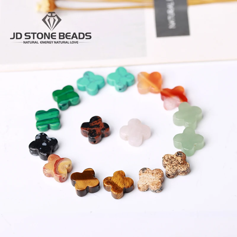 

Dalmatin High Quality Light red chalcedony four-leaf clover Gemstone Accessory For Jewelry Making irregular Beads
