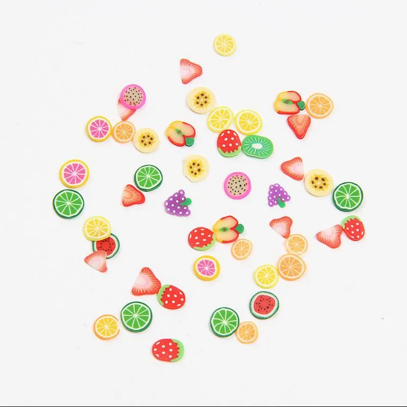 

5MM 100G Simulation Polymer Clay Fruit Slice DIY Cream for Material Nail Patch Manual Beads Jewelry Accessories