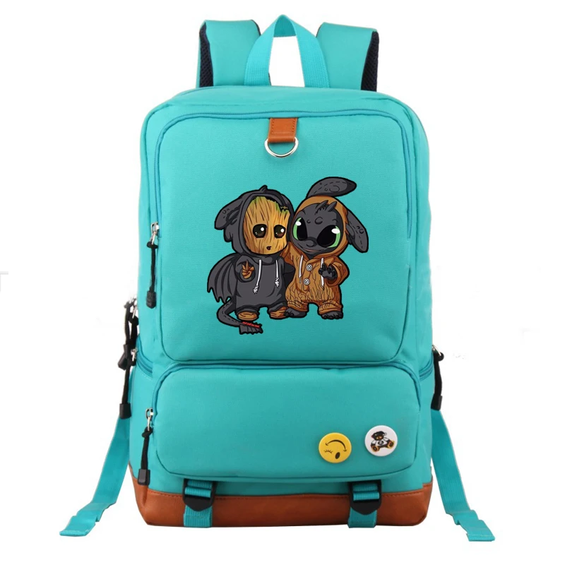 Groot-Night Fury школьные рюкзаки сумки холщовая Дорожная сумка на плечо рюкзак для студентов ноутбуков