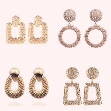 Adolph, Винтажные серьги с эффектом потертости для женщин, золотые геометрические массивные серьги, металлические серьги, Висячие модные ювелирные изделия, трендовые Новые