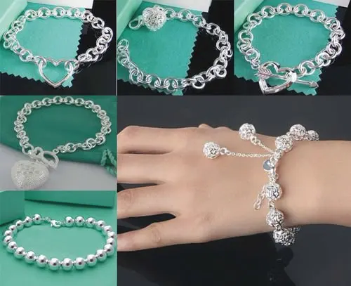 

New wholesale High quality Jewellery Solid SILVER Womens Bracelet/bangle