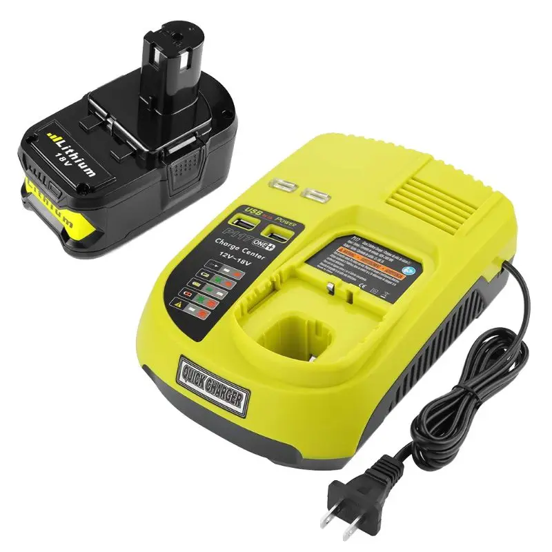 3A 12 V 18 V для Ryobi P117 Ni-Cd Перезаряжаемые Батарея Зарядное устройство Ni-MH литий-ионный Мощность инструмент P108 США ЕС Plug