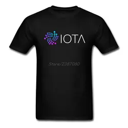 IOTA монет Cryptocurrency футболка из хлопка с круглым вырезом пользовательские короткий рукав Для мужчин футболка лидер продаж, Большие размеры