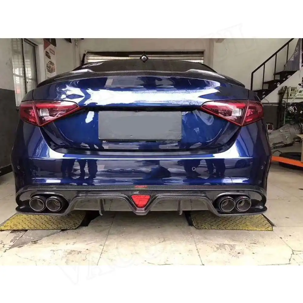 LIBAITIAN Aler/ón difusor de Labio Negro PP difusor Trasero para Alfa Romeo Giulia sed/án 4 Puertas 2016 2017 est/ándar