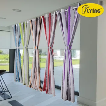 

Stripe Yarn Dyed Woven Big Curtain For Window and Door and Bed Room Window Translucidus 100% Polyester Fabric