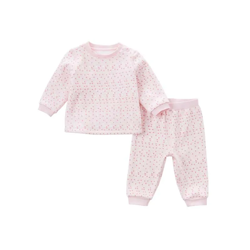 DB6698 dave bella/осенние комплекты одежды для маленьких мальчиков и девочек Детский костюм с принтом верхняя одежда для малышей, костюмы - Цвет: Pink stars