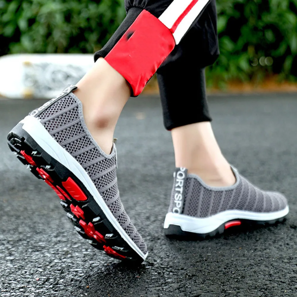 2019 Men's hollow flying woven mesh breathable sneakers lightweight soft bottom non-slip running shoes sneakers platform 40J14 (15)