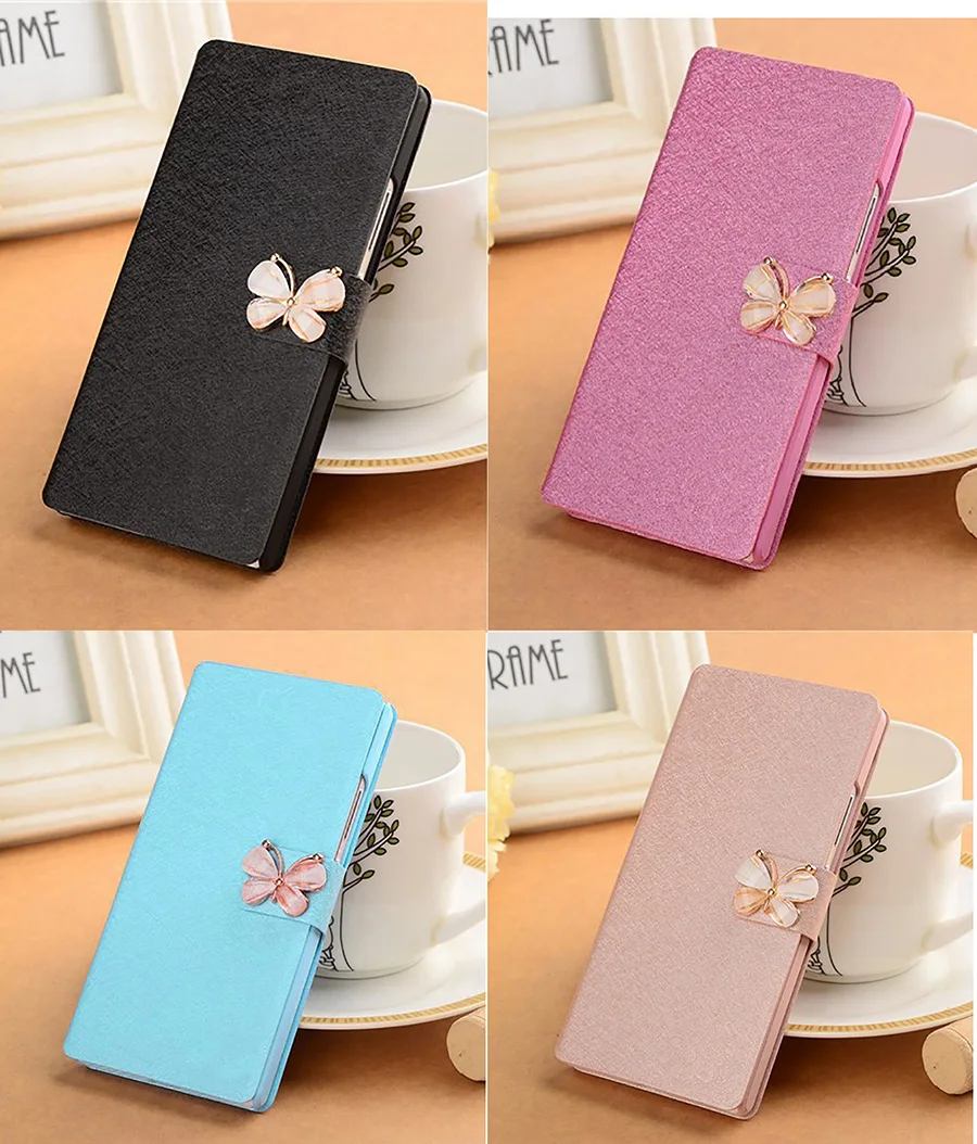 

Flip Case For LG K5 Wallet Case Leather Cover For LG X220 X220DS X220MB Black Soft Silicone Card Slots Stand Phone Cases
