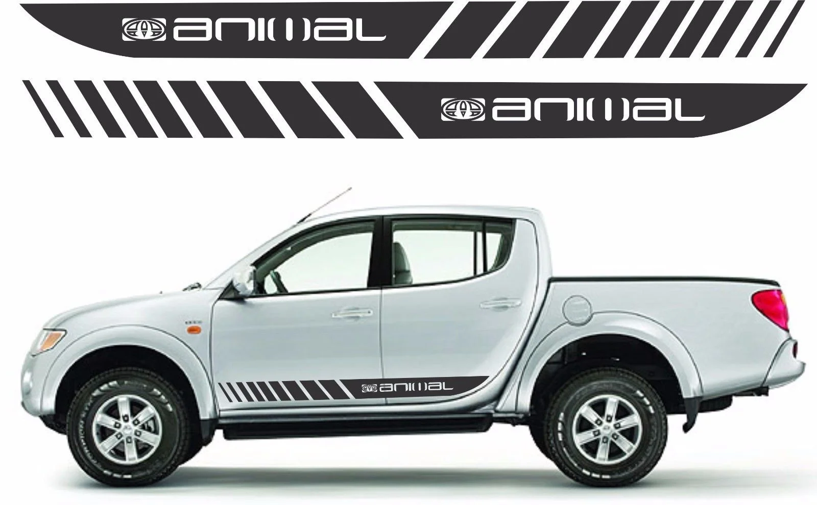 For 1Set/2pcs MitsubishI Warrior triton L200 Animal side stripe