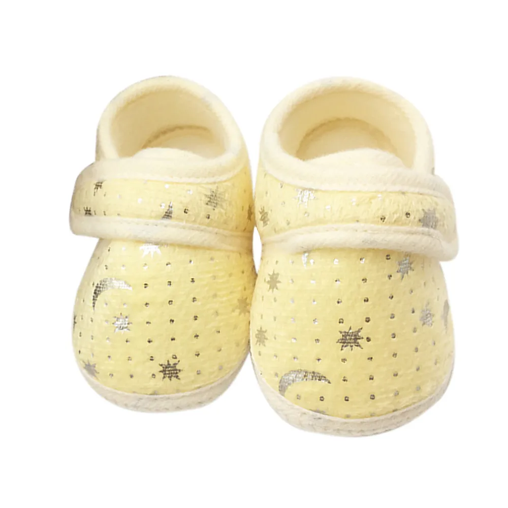 Модная обувь для маленьких девочек; милая обувь с принтом звездного неба для малышей; Нескользящие мягкие детские кроссовки; обувь для первых шагов наивысшего качества - Цвет: Цвет: желтый