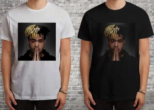 Футболка Дизайн сжатия xxxtentacion молиться Логотип О-образным вырезом с коротким