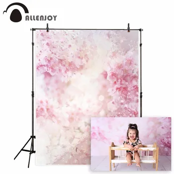 Allenjoy pink flower backdrop for photographic studio spring watercolor petal Valentines Day kid background photocall photophone allenjoy photography backdrop spring grass white flower bokeh green background photocall photographic photo studio