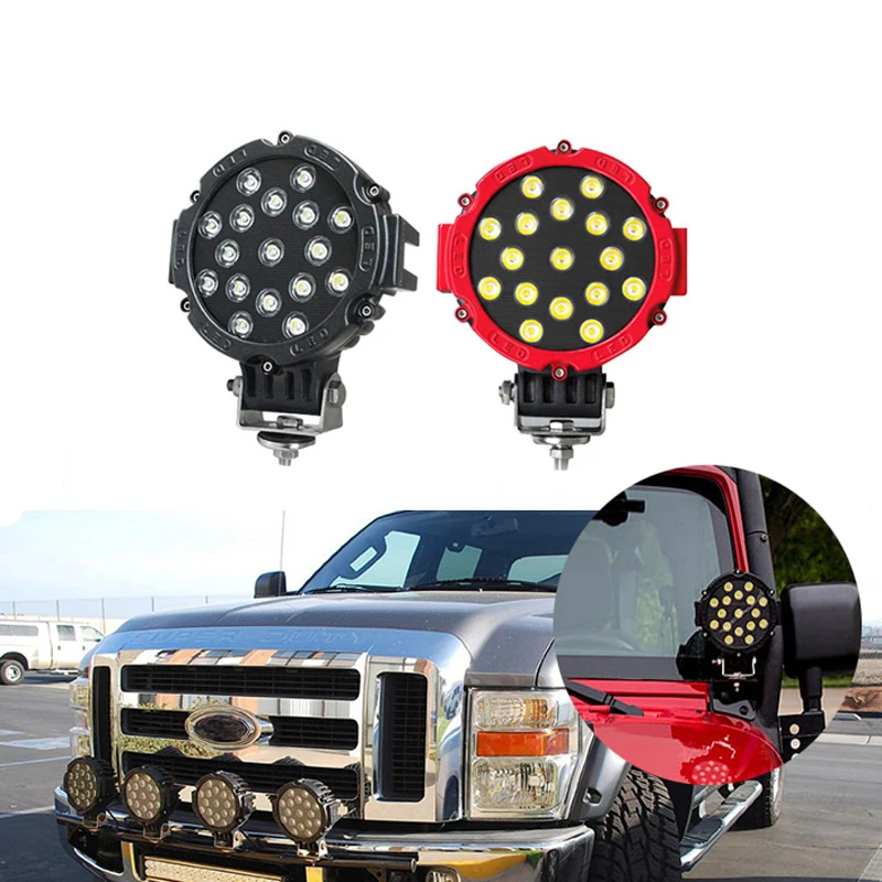 

ECAHAYAKU 1Pcs 51W 7 Inch Round Led Light bar 6000K IP67 Spot Flood beam led Driving offroad light for Jeep Boat 4x4 off road