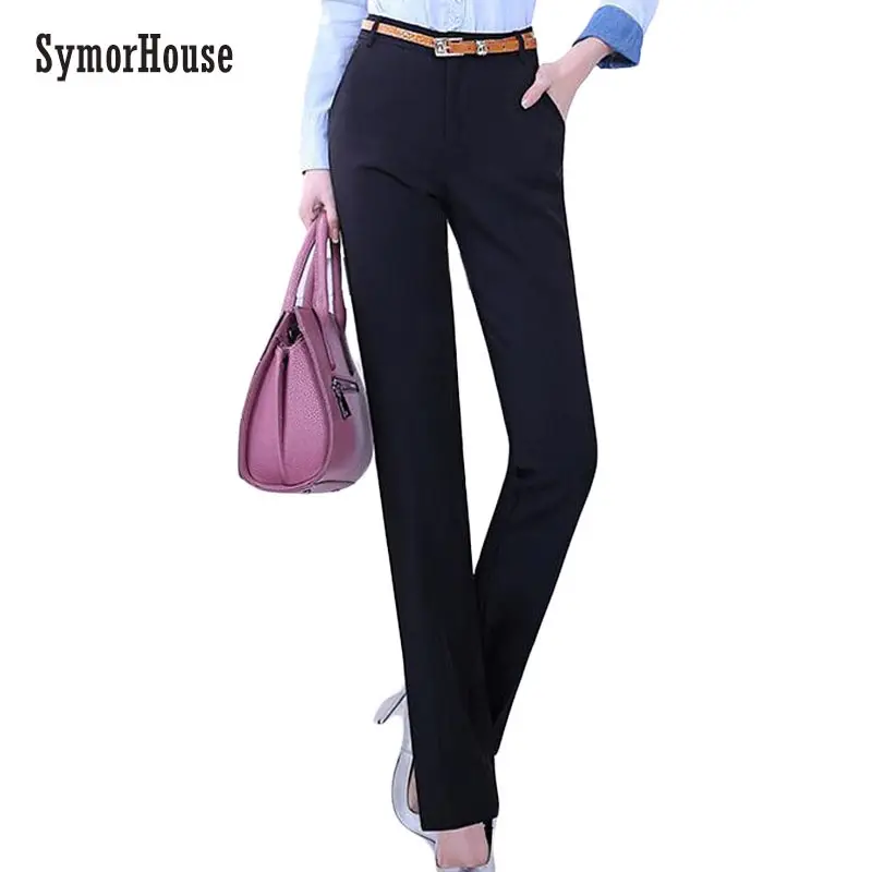 Размера плюс 4XL брюки с высокой талией женские новые модные весенние OL Повседневные узкие брюки рабочие брюки длинные женские брюки