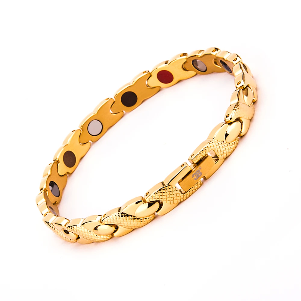 

New Arrival 316L Stainless Steel Magnetic Link Healthy Therapy Men Bracelet Bio Magnet Therapy Chain Bracelet for Women
