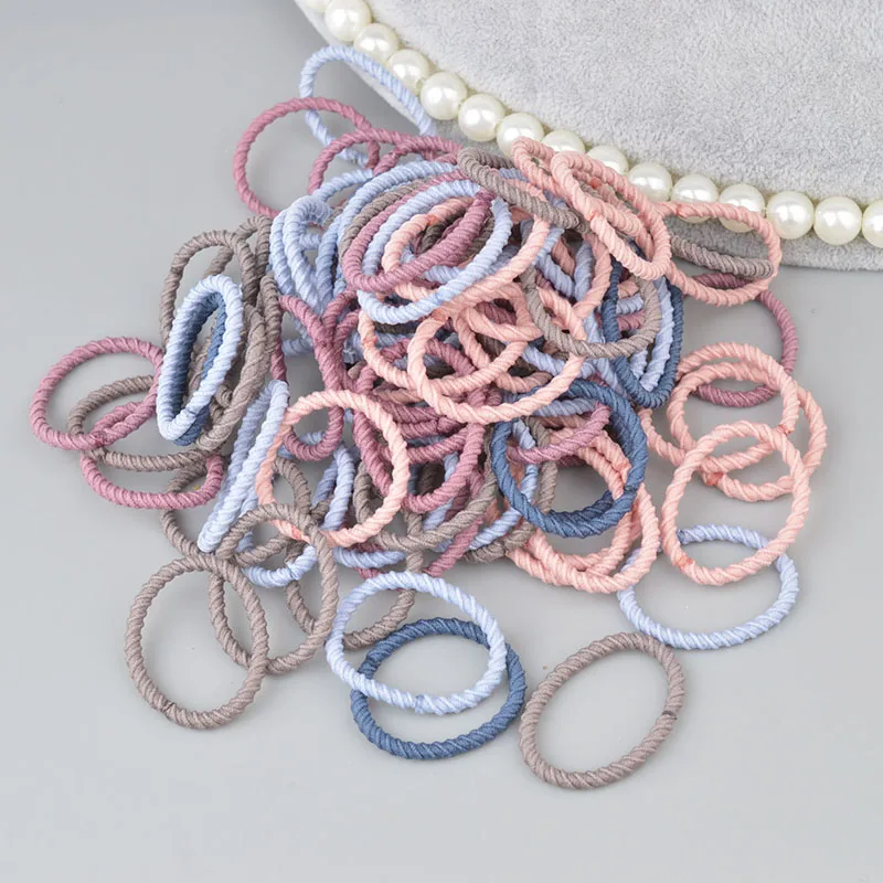 100 pieces Mini Hair Band Fashion Candy Color Rubber Ties Ring Elastic Hair Rope Ponytail Holder For Kids Hair Accessories A342