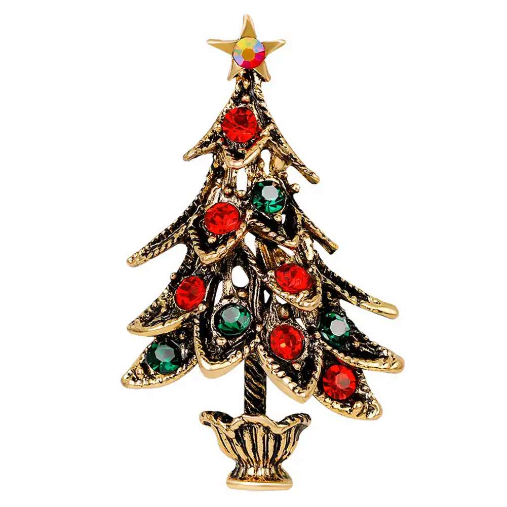 simple snowman deer rhinestone brooch christmas series brooch