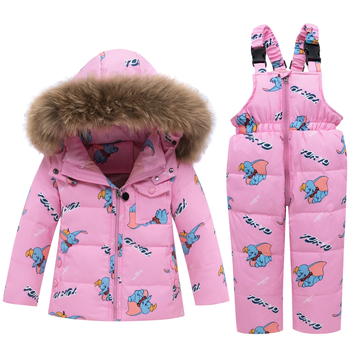 30 градусов, новинка года, детский зимний теплый пуховик, пальто Одежда для маленьких девочек парка для мальчиков Детский костюм для катания на лыжах Снежная одежда, комплект - Цвет: Pink