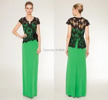 2016 neue Ankunft Spitze Top Mit V-ausschnitt Flügelärmeln Sleeveless Grün Abendkleid A-line Formelle Durchsichtig Abendkleider