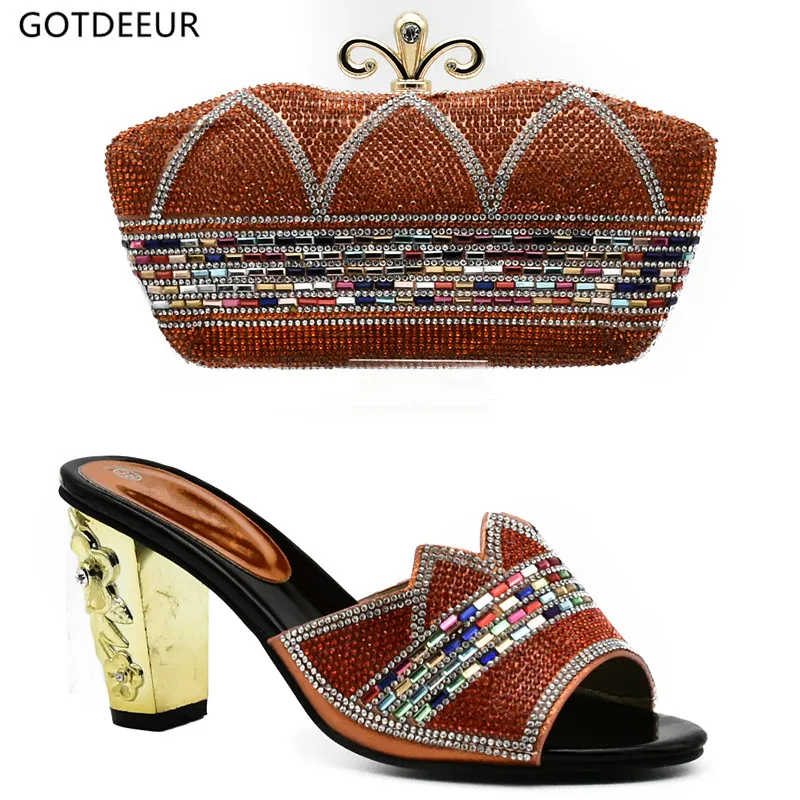 Italian Shoe with Matching Bag Set Italy Women Party Shoes and Bag