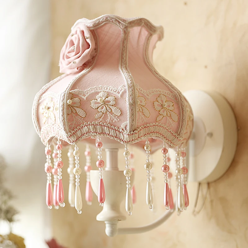 

European style cloth Pink Wall lamps lights bathroom bedroom light led wall lights for home industrial decor bedroom lamp