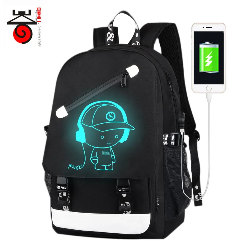 

Senkey New Boys School Backpack Girls Student Luminous backpacks USB Charging School Casual Large Bags For Teenager Computer Bag