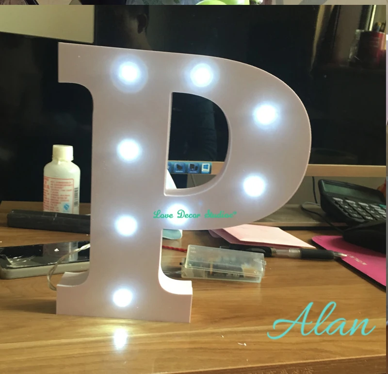 

8 inch Decorative Wooden LED Letters Light You can customize any letter