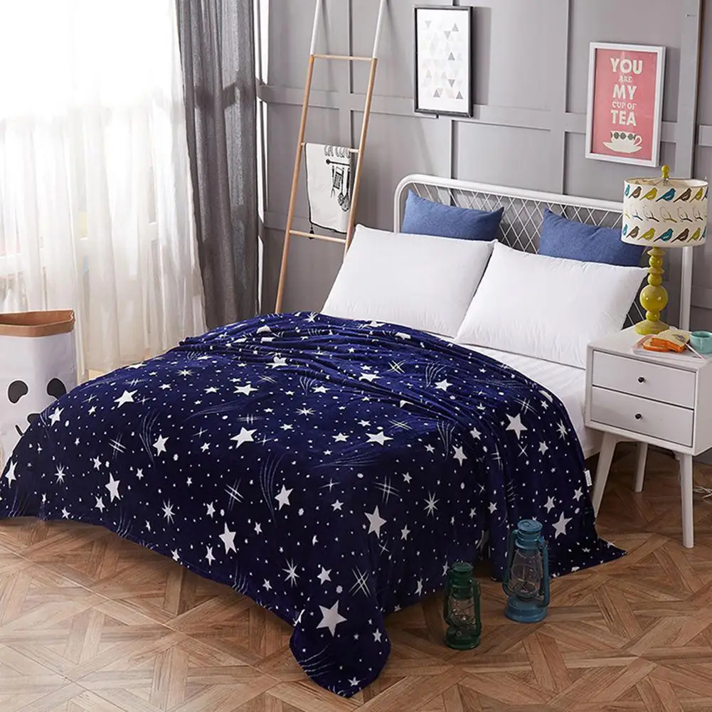 

Sleeping Blanket Star Printing Keeping Warm Soft Cover