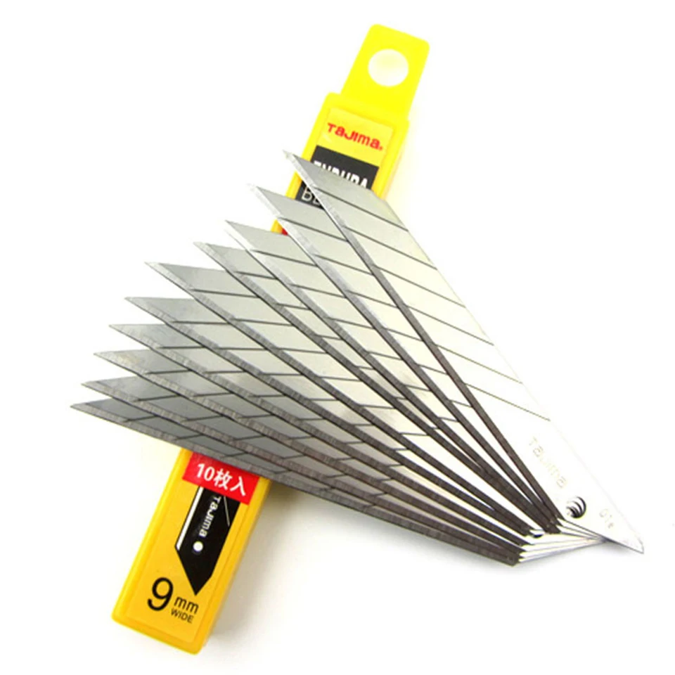 

Japanese Tajima knife Carbon Steel Snap-off Utility Sharp Knife Replacement Blade 9mm 10-Blades/box 5boxes/pack whole sale