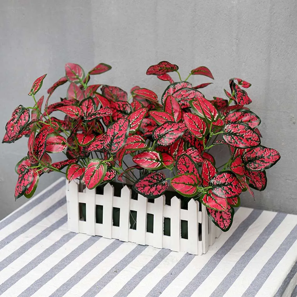 

Artificial Plants Green Leaves Garden Home Decor Fake Flower Leaf Mini Artificial Flowers Wedding Bar Decoration Party Supplies