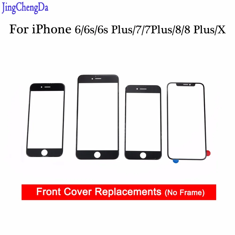 JCD переднее внешнее стекло комплект объективов для iPhone 6 6s 7 8 plus 6s plus передняя крышка Замена для iPhone X запчасти для ремонта