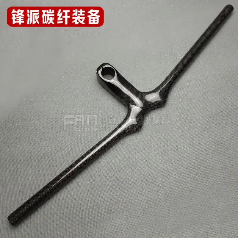 

TOSEEK Full Carbon Fiber Flat Handlebar 28.6mm Stem Integration BMX Road Bike Bent Bar Handlebar 580/600/620/640mm Gloss Black