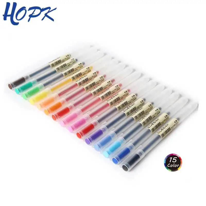 

15 Color Colour Pen 0.5mm Gel Pen for Writing Art Drawing Pens Bullet Journaling Card Making Japanese Simple Natural Pen gifts