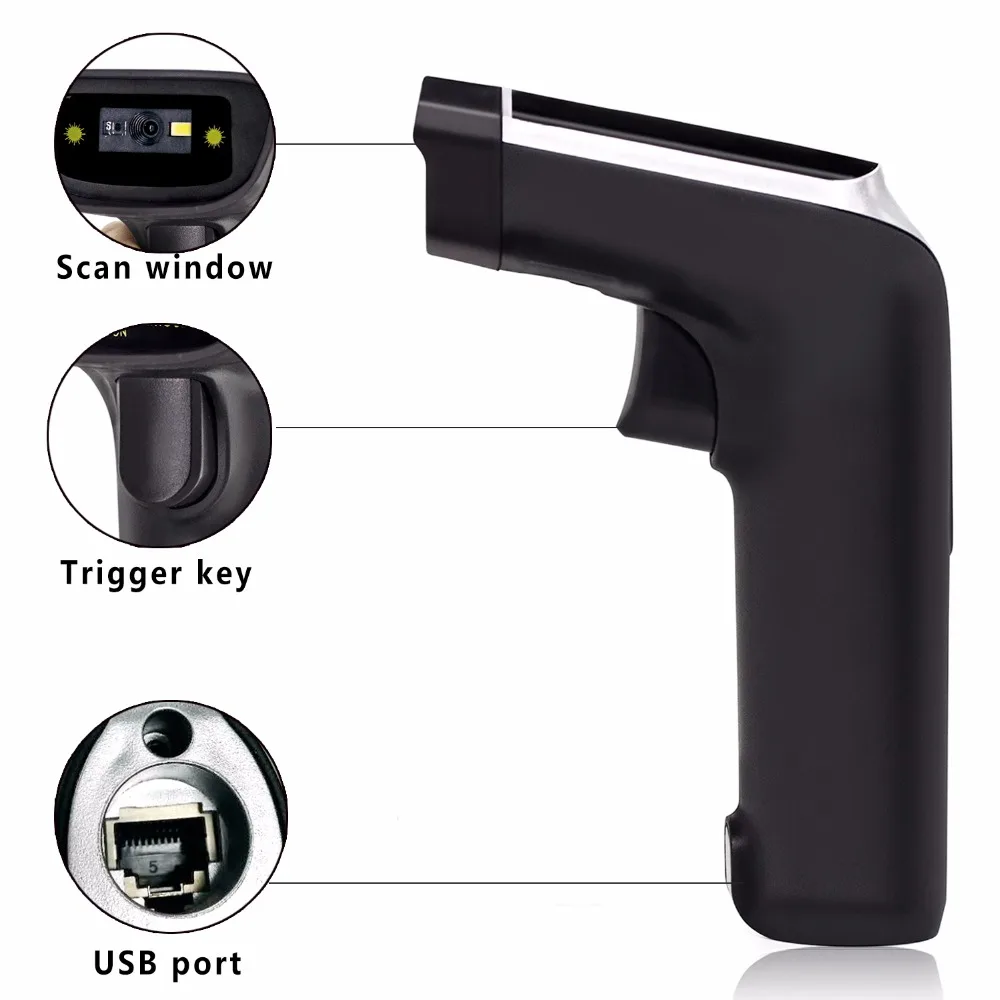 2D беспроводной сканер штрих-кода, Symcode 1D/2D 2,4 ГГц USB беспроводной считыватель штрих-кода с 100 м(330ft) беспроводной Trnasfer расстояние