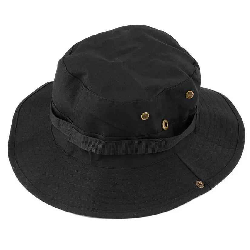 Популярные Новые горячие продажи ведро шляпа Рыбалка Boonie с широкими полями Унисекс Идеальный Горячий - Цвет: Black