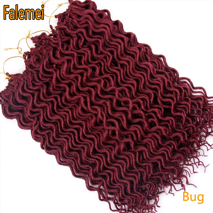 FALEMEI вязание крючком богиня Locs наращивание волос Faux Curly косички 60 г 24 корня 18