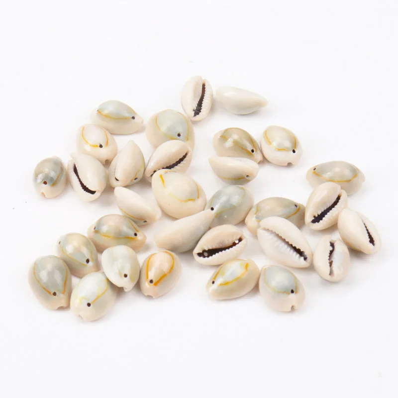 10 Natural Black Cowrie Sea Shell Loose Beads One Hole Sewing Craft Jewellery