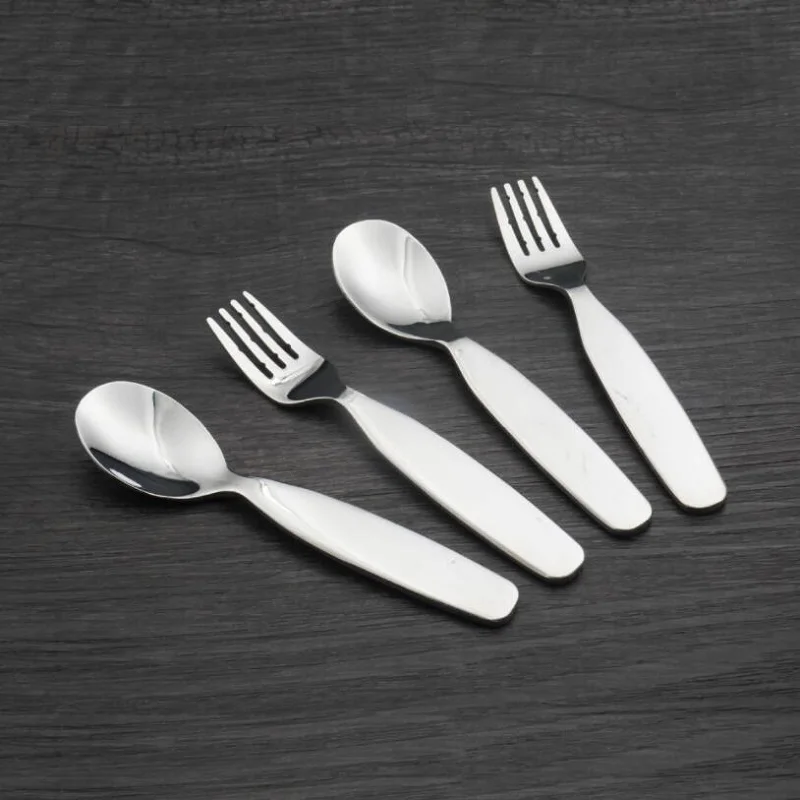 

1 pcs Good high quality 304 stainless steel spoon fork Child tableware manufacturers supply