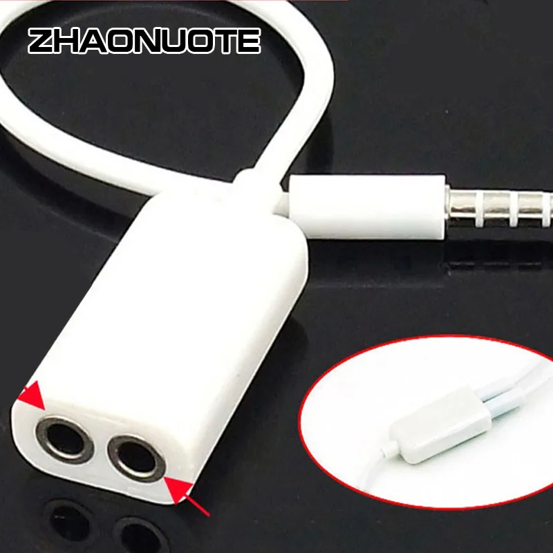 2pcs 3 5 Mm Revolution Mother Audio Two Connectors Couple Double Jack Computer Headphone Speaker Interface Splitter