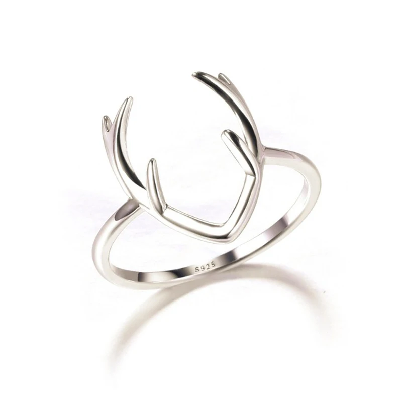 

Limited Offer OMYFUN Antler Ring Hot 925 Sterling Silver Jewelry Deer Ring Prata De Anel Cute Animal Anillo Bijoux Free Shipping