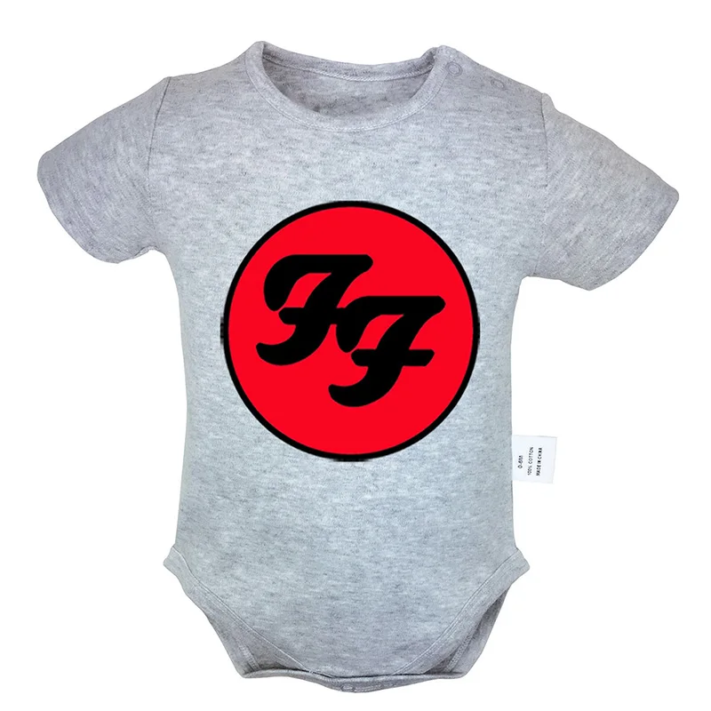 

Foo Fighters Hard Rock And Roll Band Printed 6-24M Newborn Baby Girl Boys Short Sleeve Romper Jumpsuit Outfits 100% Cotton Sets