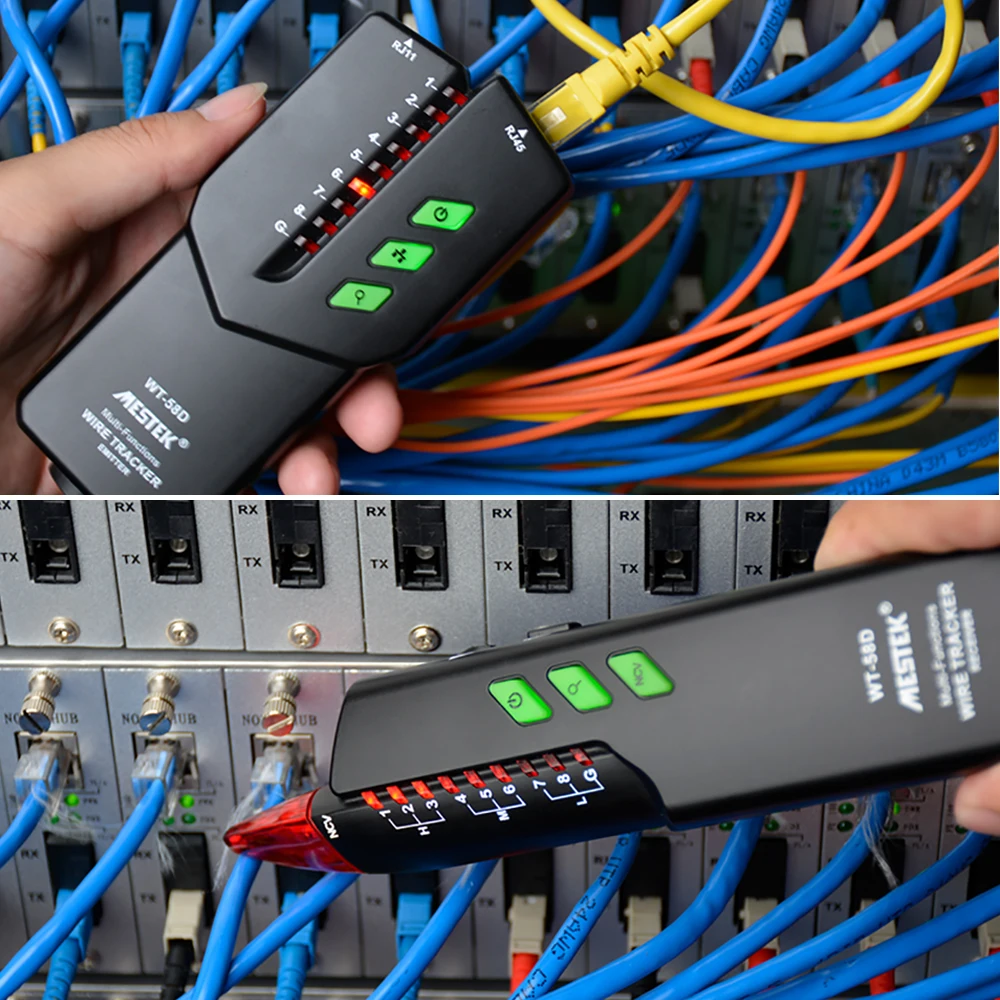 MESTEK RJ11 RJ45 No Interference Telephone Wire Tracker Tracer Toner Ethernet Lan Network Cable Tester NVC Detector Line Finder