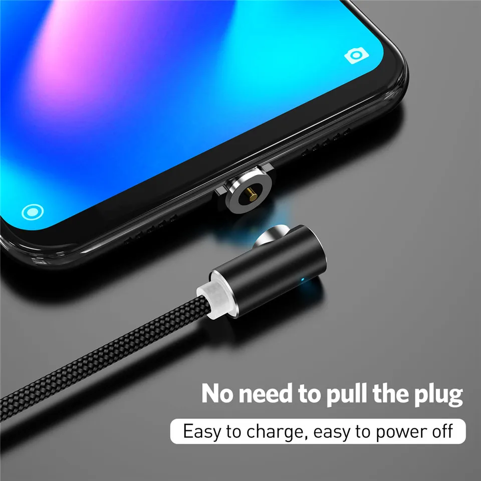 USLION 1 м L-Line 90 градусов Магнитный usb-кабель Магнит Micro USB для iPhone X XS Max 8 7 6 type C кабель для samsung Xiaomi huawei