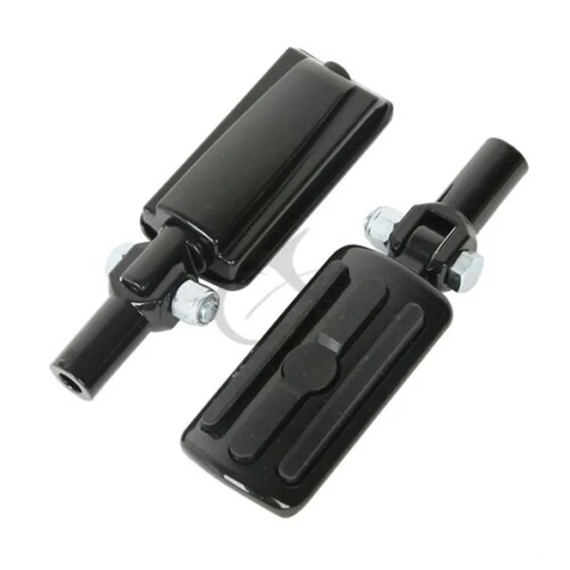 

Motorcycle Black FootPegs Footrests + Supports Mounts Clevis For Harley Softail 2000-2006 01 02 03 04 05
