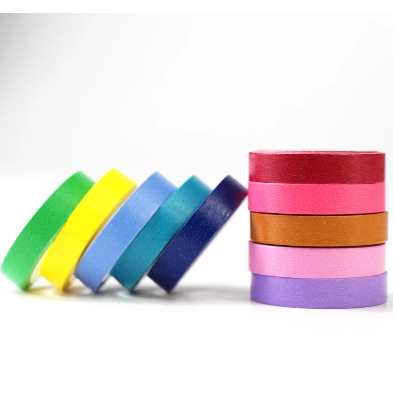 10 Rolls Mini Solid Color Rainbow Washi Tape Set Decoration Paper