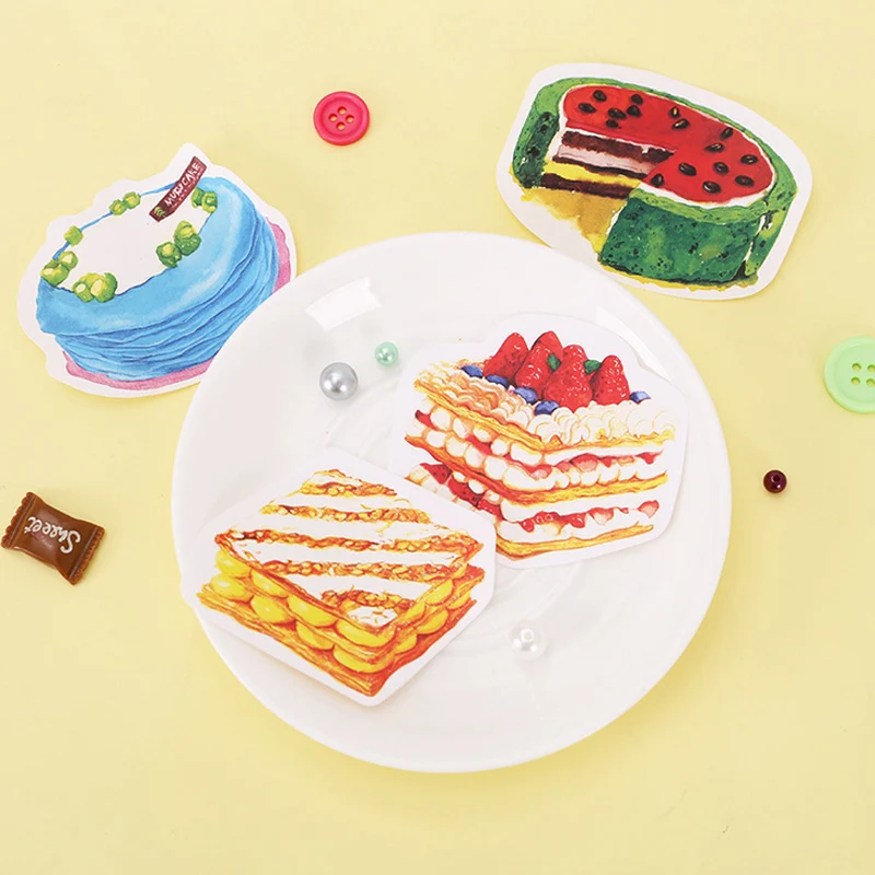 

Cake food Creative paste memo pad planner sticky note paper sticker kawaii stationery pepalaria office