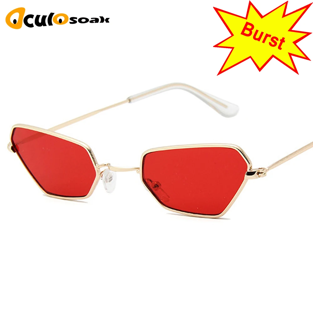 Sun Glasses Cat Eye Sunglasses Women Men Metal Small Frame Shade Female Eyewear Eyeglasses Color Lens UV400 2019 New