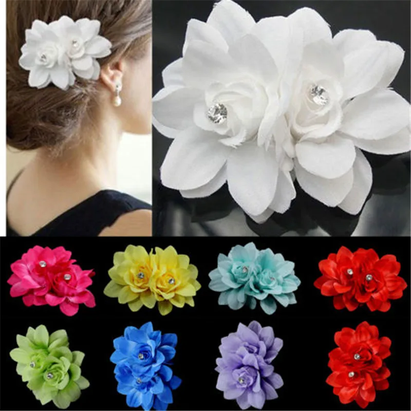 

New Fashion 1PC Lady Women Crystal Barrette Bridal Flower Hairpin Wedding Hairband Hair Clip Pin Party Headwear Hair Accessories