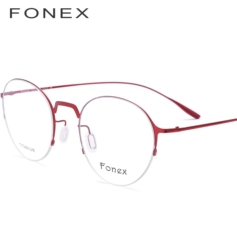 

Titanium Alloy Glasses Frame Ultralight Women Semi-Rimless Prescription Eyeglasses Myopia Spectacles Men Optical Eyewear 8102